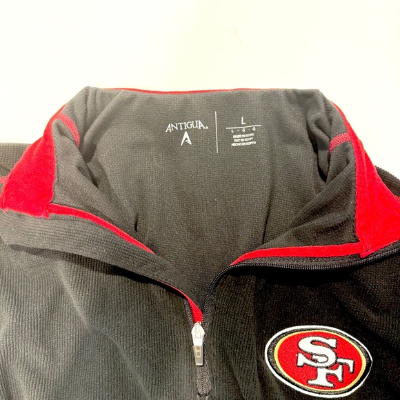 Antigua San Francisco 49ers Black/Red Glacier Quarter-Zip Pullover Jacket - Picture 3 of 3